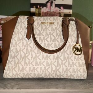 NWOT Michael Kors Brown and Cream Satchel